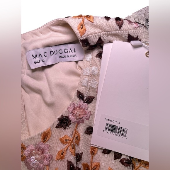 Mac Duggal 35106 Cream Embroidered Cutout Ruffle Maxi Gown Size 10 NWT - Picture 8 of 8